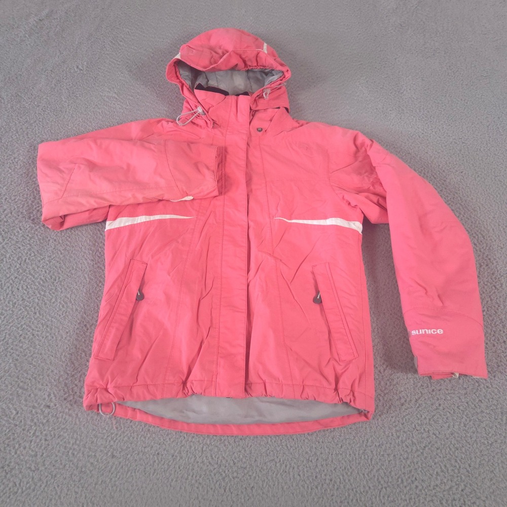 Sunice Jacket Womens Medium Pink Solid Nylon Hooded Insulated Ski Snowboard